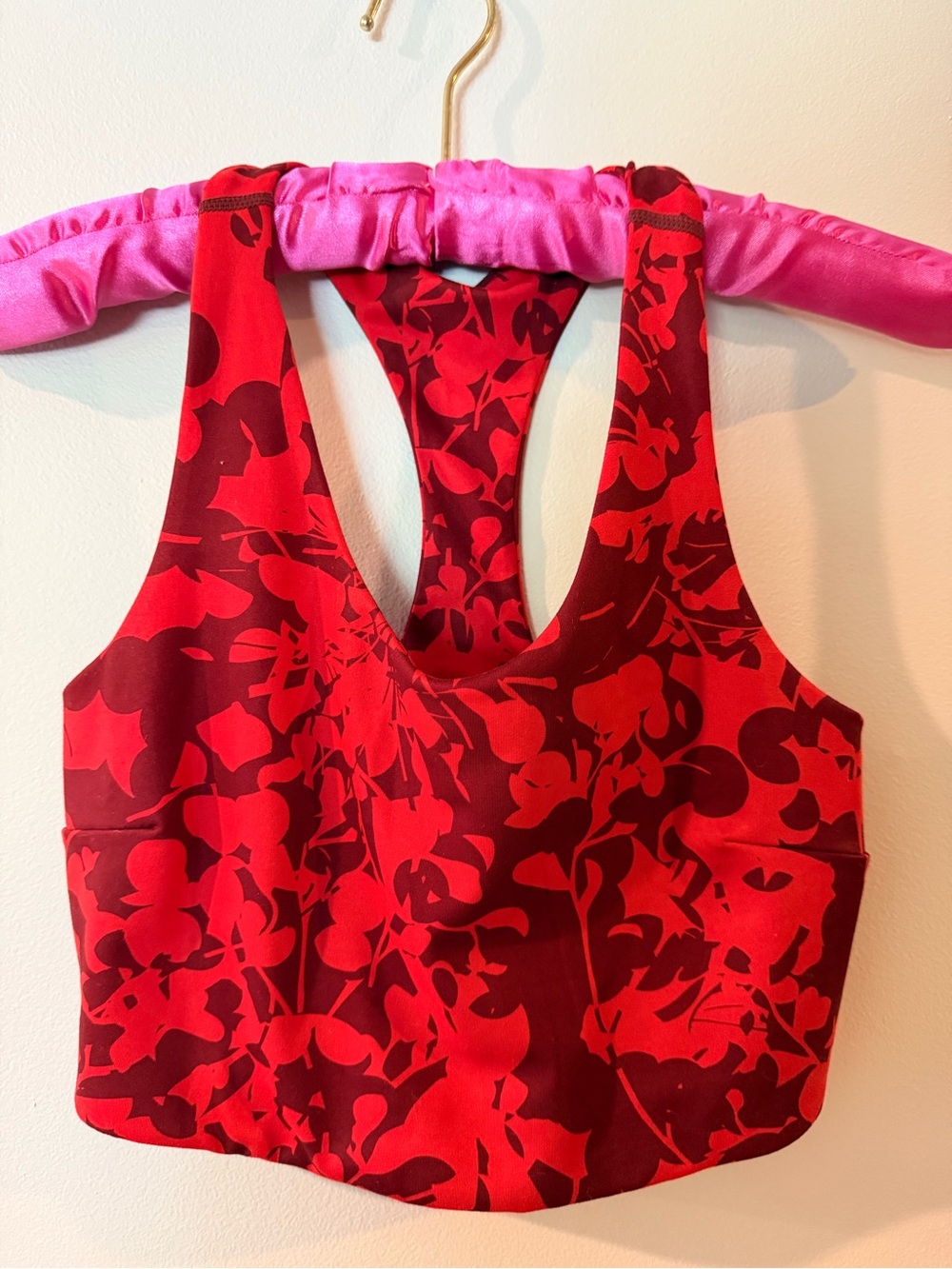 Red Floral Racerback Crop Top